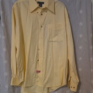 Casual Yellow Button Down Shirt Relaxed Fit